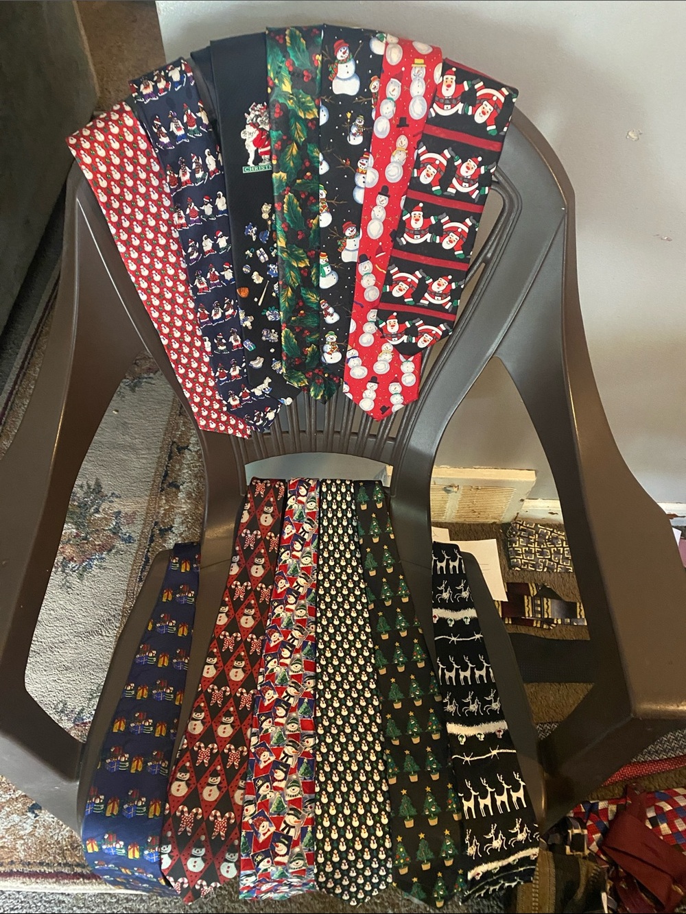 Men's Holiday Novelty Tie - Red, Green, Black Festive Patterns
